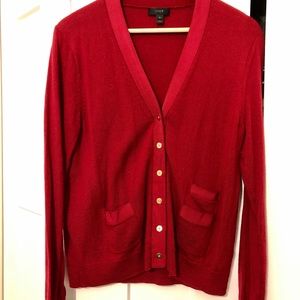 J. Crew XL Red Cardigan Sweater